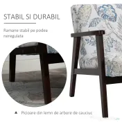 HOMCOM Fotoliu Modern, Captușit, cu Cotiere din Lemn, Confortabil, 68.5x78.5x75 cm | Aosom Romania 