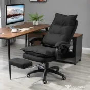 Vinsetto Scaun Birou cu Masaj, cu Înălțime Reglabilă, 6 Puncte de Masaj și Telecomandă, 70x62x120-130 cm, Negru | Aosom Romania 