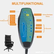 Vinsetto Scaun Birou cu Masaj, cu Înălțime Reglabilă, 6 Puncte de Masaj și Telecomandă, 70x62x120-130 cm, Negru | Aosom Romania 