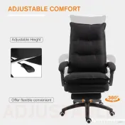 Vinsetto Scaun Birou cu Masaj, cu Înălțime Reglabilă, 6 Puncte de Masaj și Telecomandă, 70x62x120-130 cm, Negru | Aosom Romania 
