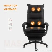 Vinsetto Scaun Birou cu Masaj, cu Înălțime Reglabilă, 6 Puncte de Masaj și Telecomandă, 70x62x120-130 cm, Negru | Aosom Romania 