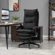 Vinsetto Scaun Birou cu Masaj, cu Înălțime Reglabilă, 6 Puncte de Masaj și Telecomandă, 70x62x120-130 cm, Negru | Aosom Romania 
