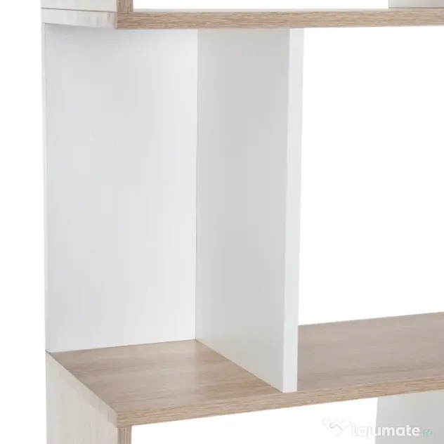 HOMCOM Bibliotecă de Perete Modernă cu 5 Rafturi, Design Vertical din Lemn, 60x24x184.5 cm, Alb