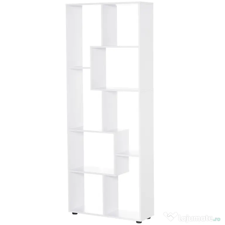 Homcom Biblioteca Suspendata Alba – 8 Rafturi 70×178 cm