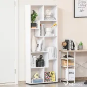 Homcom Biblioteca Suspendata Alba – 8 Rafturi 70×178 cm