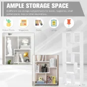 Homcom Biblioteca Suspendata Alba – 8 Rafturi 70×178 cm