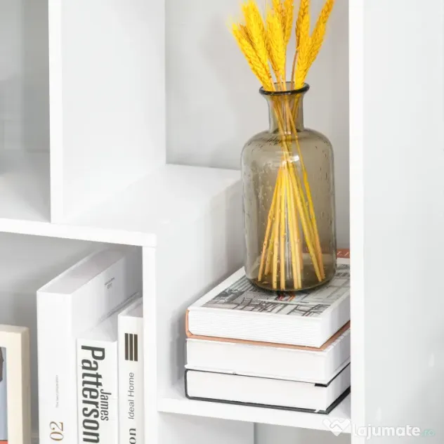 Homcom Biblioteca Suspendata Alba – 8 Rafturi 70×178 cm