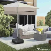 Outsunny Suport Umbrelă de Grădină cu Bază de Umplere Apă/Nisip HDPE Rezistent la Intemperii 46x45x26cm Negru | Aosom Romania 