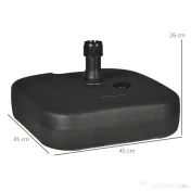Outsunny Suport Umbrelă de Grădină cu Bază de Umplere Apă/Nisip HDPE Rezistent la Intemperii 46x45x26cm Negru | Aosom Romania 