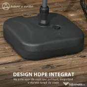 Outsunny Suport Umbrelă de Grădină cu Bază de Umplere Apă/Nisip HDPE Rezistent la Intemperii 46x45x26cm Negru | Aosom Romania 