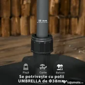 Outsunny Suport Umbrelă de Grădină cu Bază de Umplere Apă/Nisip HDPE Rezistent la Intemperii 46x45x26cm Negru | Aosom Romania 