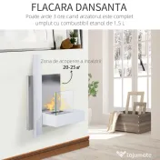 HOMCOM Semineu pe Bioetanol Incalzitor din Inox aparat de incalzire cu Rezervor 1.5LT, 75 x 22 x 63cm | AOSOM RO 