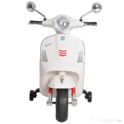 HOMCOM Motocicletă electrică pentru copii, design Vespa, baterie 6V cu sunete și lumini, vârsta 3-6 ani, alb