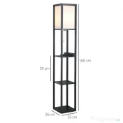 HOMCOM lampa de podea, 26x26x160cm, alba 