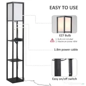 HOMCOM lampa de podea, 26x26x160cm, alba 