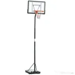 HOMCOM Cos Baschet Adulti cu Inaltime Reglabila 302-352cm, Structura din Otel, PE si PVC, Negru | Aosom Romania