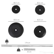 Homcom Set Haltere – 2 Manere & 14 Discuri pentru Antrenament 