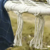Outsunny Hamac Balansoar pentru Gradina si Casa cu 2 Locuri din Macramé Alb Crem | Aosom Romania 