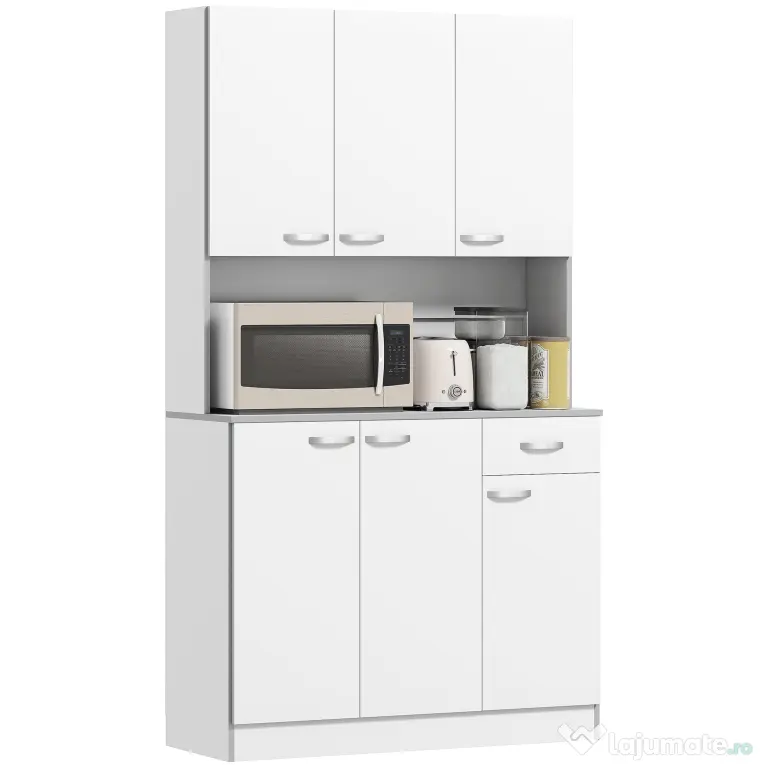 HOMCOM Dulap Suspendat de Bucătărie Albastru din Lemn Spațiu Amplu de Stocare 101x39x180cm Design Modern | Aosom Romania