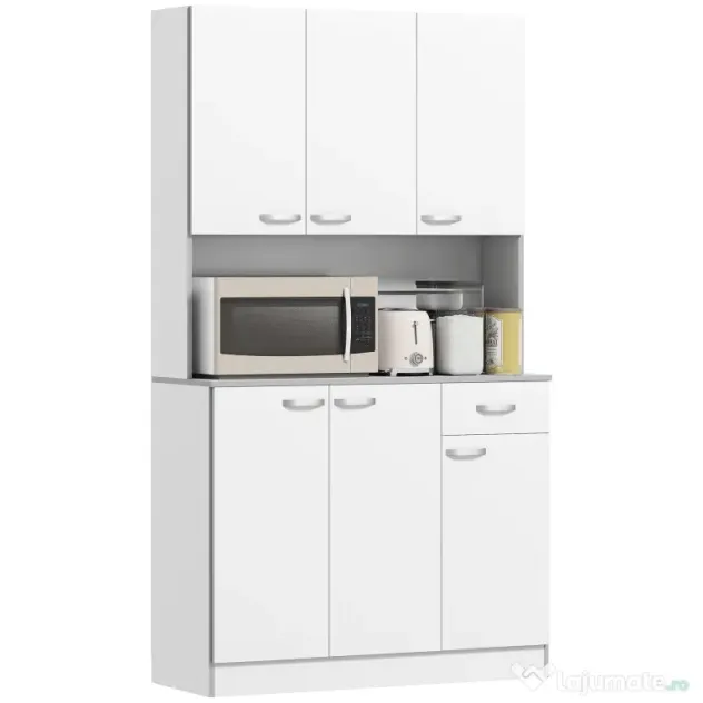 HOMCOM Dulap Suspendat de Bucătărie Albastru din Lemn Spațiu Amplu de Stocare 101x39x180cm Design Modern | Aosom Romania