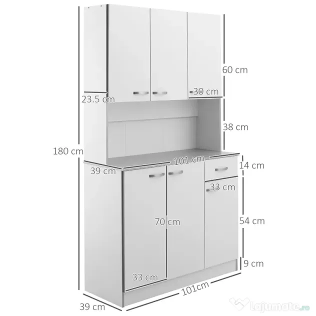 HOMCOM Dulap Suspendat de Bucătărie Albastru din Lemn Spațiu Amplu de Stocare 101x39x180cm Design Modern | Aosom Romania