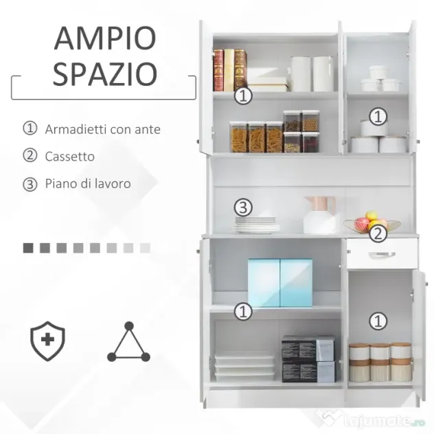 HOMCOM Dulap Suspendat de Bucătărie Albastru din Lemn Spațiu Amplu de Stocare 101x39x180cm Design Modern | Aosom Romania