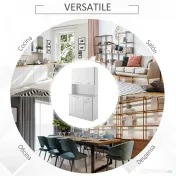 HOMCOM Dulap Suspendat de Bucătărie Albastru din Lemn Spațiu Amplu de Stocare 101x39x180cm Design Modern | Aosom Romania 