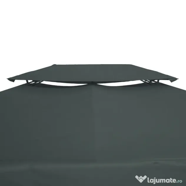 Outsunny Copertina pentru cort 4x3 m cu 2 niveluri, copertina pentru cort din poliester anti-UV cu chingi din Velcro