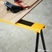 HOMCOM Set de 2 Capre Pliabile din Metal cu Suprafață Antiderapantă din EVA pentru Lucrări de Tăiere, Capră pentru Lemn, Capacitate Maximă 125 kg, Portocaliu Negru 