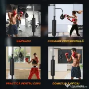 HOMCOM Sac de Box Reglabil 4 în 1 cu 2 Speedball-uri, Bară Rotativă și Sac de Box, Înălțime Reglabilă 160-230cm, Negru 