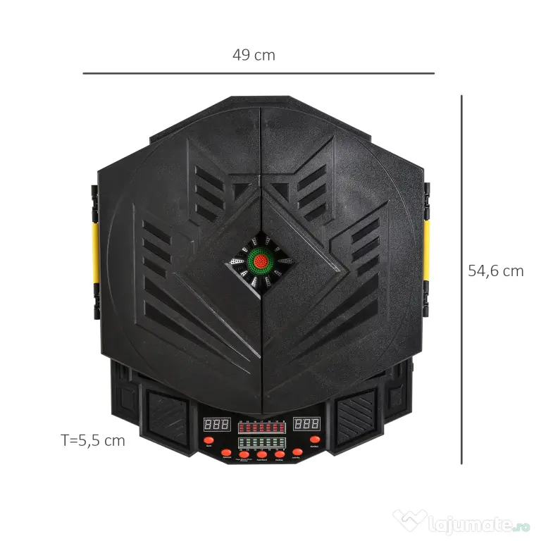 Dartboard Electronic Interactiv + 12 Săgeți, pentru 8 Jucători, Ideal pentru Petreceri și Seri de Joc | Aosom Romania