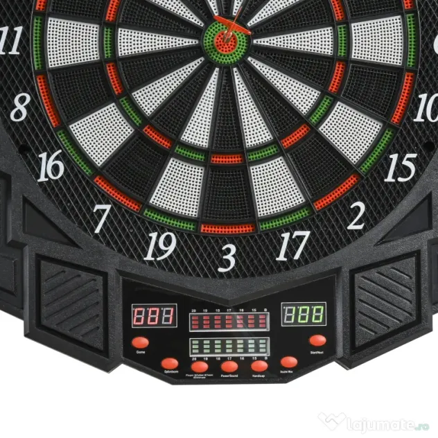 Dartboard Electronic Interactiv + 12 Săgeți, pentru 8 Jucători, Ideal pentru Petreceri și Seri de Joc | Aosom Romania