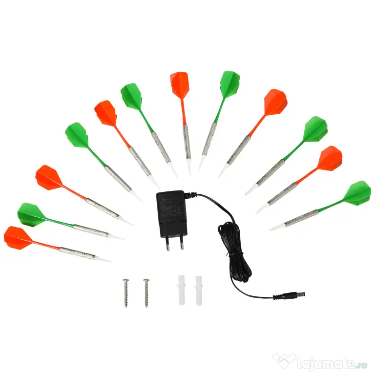 Dartboard Electronic Interactiv + 12 Săgeți, pentru 8 Jucători, Ideal pentru Petreceri și Seri de Joc | Aosom Romania