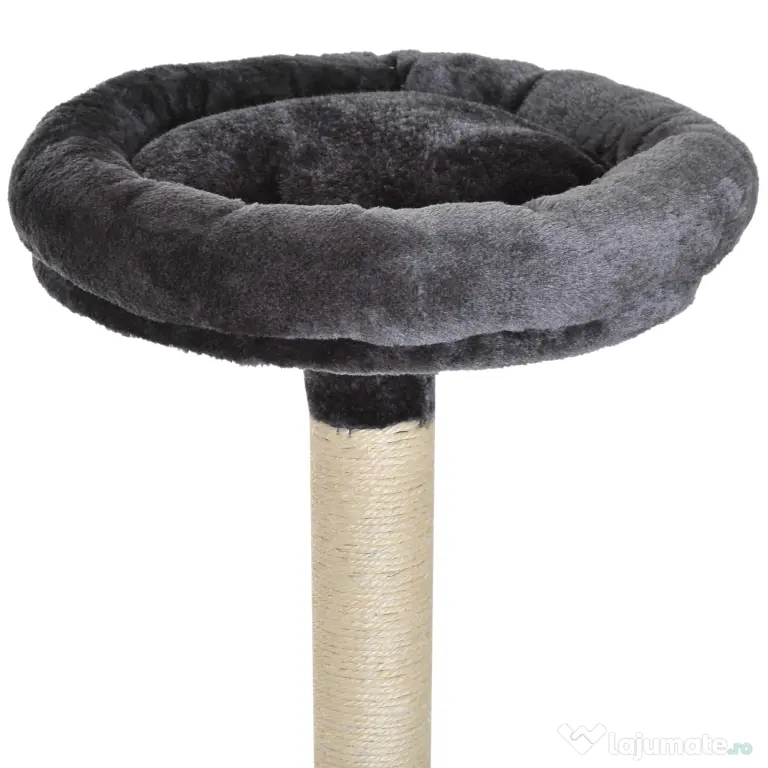 PawHut Copac Pisici 4 Nivele Plus Sisal Natural pentru Ascuit Unghii 40x40x132cm Gri | Aosom Romania