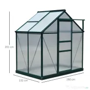 Outsunny sera pentru plante pentru utilizare in curte/in aer liber, cu fereastra si usa, cadru din aluminiu, placa de calculator 
