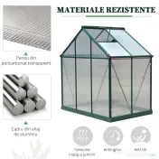 Outsunny sera pentru plante pentru utilizare in curte/in aer liber, cu fereastra si usa, cadru din aluminiu, placa de calculator 