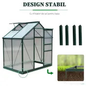 Outsunny sera pentru plante pentru utilizare in curte/in aer liber, cu fereastra si usa, cadru din aluminiu, placa de calculator 