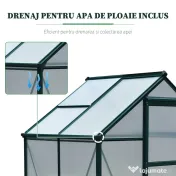 Outsunny sera pentru plante pentru utilizare in curte/in aer liber, cu fereastra si usa, cadru din aluminiu, placa de calculator 