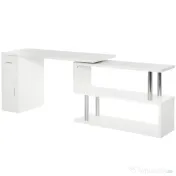 HOMCOM birou unghiular modern, din lemn, 140x107x74.6 cm 