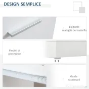 HOMCOM birou unghiular modern, din lemn, 140x107x74.6 cm 