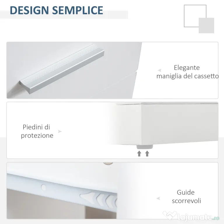 HOMCOM Birou Unghiular Modern din Lemn Spațiu de Lucru Generos 140x107x74.6 cm Design Contemporan pentru Birou | Aosom Romania