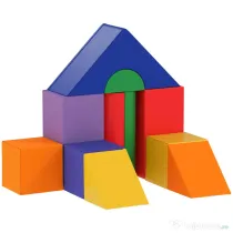 HOMCOM Set de Construcții Moi pentru Copii de 1-3 Ani cu 11 Forme, în PU și EPE, Culori Variate | Aosom Romania