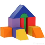 HOMCOM Set de Construcții Moi pentru Copii de la 1-3 Ani cu 11 Forme, din PU și EPE, Culori Variate