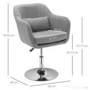 Homcom Scaun Pivotant 360° cu Suport Lombar