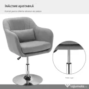 Homcom Scaun Pivotant 360° cu Suport Lombar
