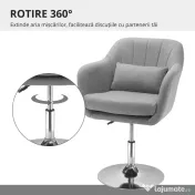 Homcom Scaun Pivotant 360° cu Suport Lombar