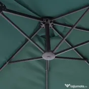Outsunny Umbrelă Dublă de Grădină, Protecție UV, Manivelă pentru Deschidere, 460x270x240 cm, Verde | Aosom Romania