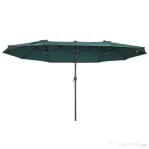 Outsunny Umbrelă Dublă de Grădină, Protecție UV, Manivelă pentru Deschidere, 460x270x240 cm, Verde