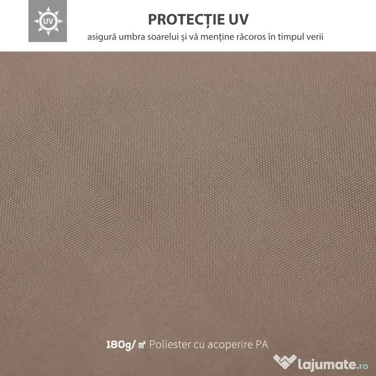 Outsunny Acoperis de Schimb pentru Foisor 3x3m, Prelata pentru Foisor cu 2 Niveluri Rezistent la Razele UV, Cafeniu (NUMAI PRELATA)