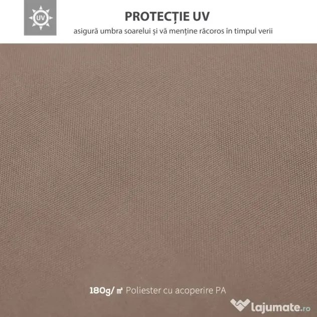 Outsunny Acoperis de Schimb pentru Foisor 3x3m, Prelata pentru Foisor cu 2 Niveluri Rezistent la Razele UV, Cafeniu (NUMAI PRELATA)
